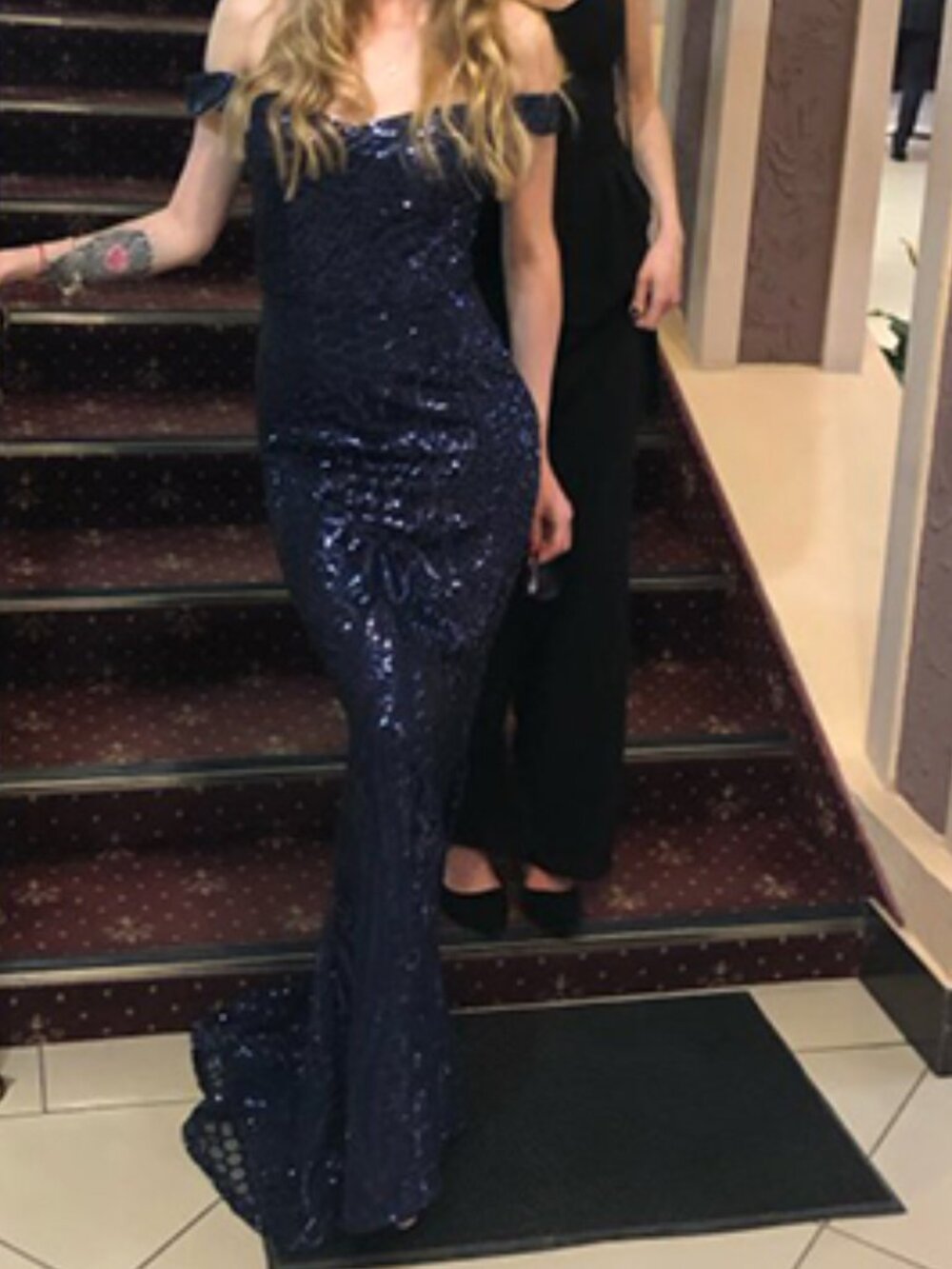 Maxi Sequin Mermaid Fit Gown in Sapphire Blue - Never Worn